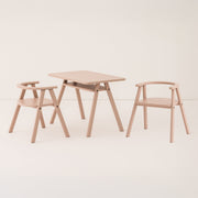 Ensemble bureau child with 2 solid beechwood chairs blush pink Growing Green - Nobodinoz