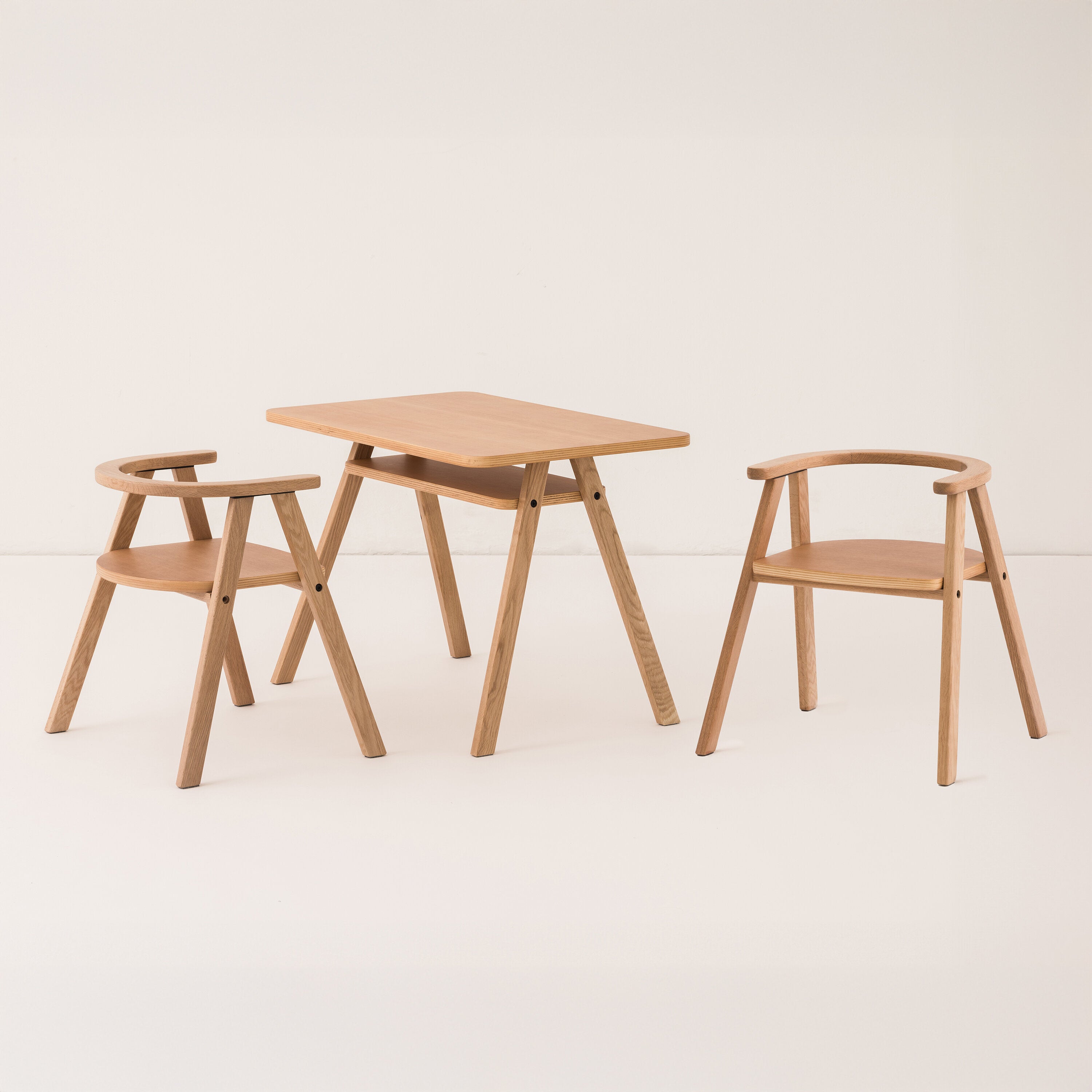 Ensemble bureau Growing Green con 2 sedie in rovere massiccio - Nobodinoz