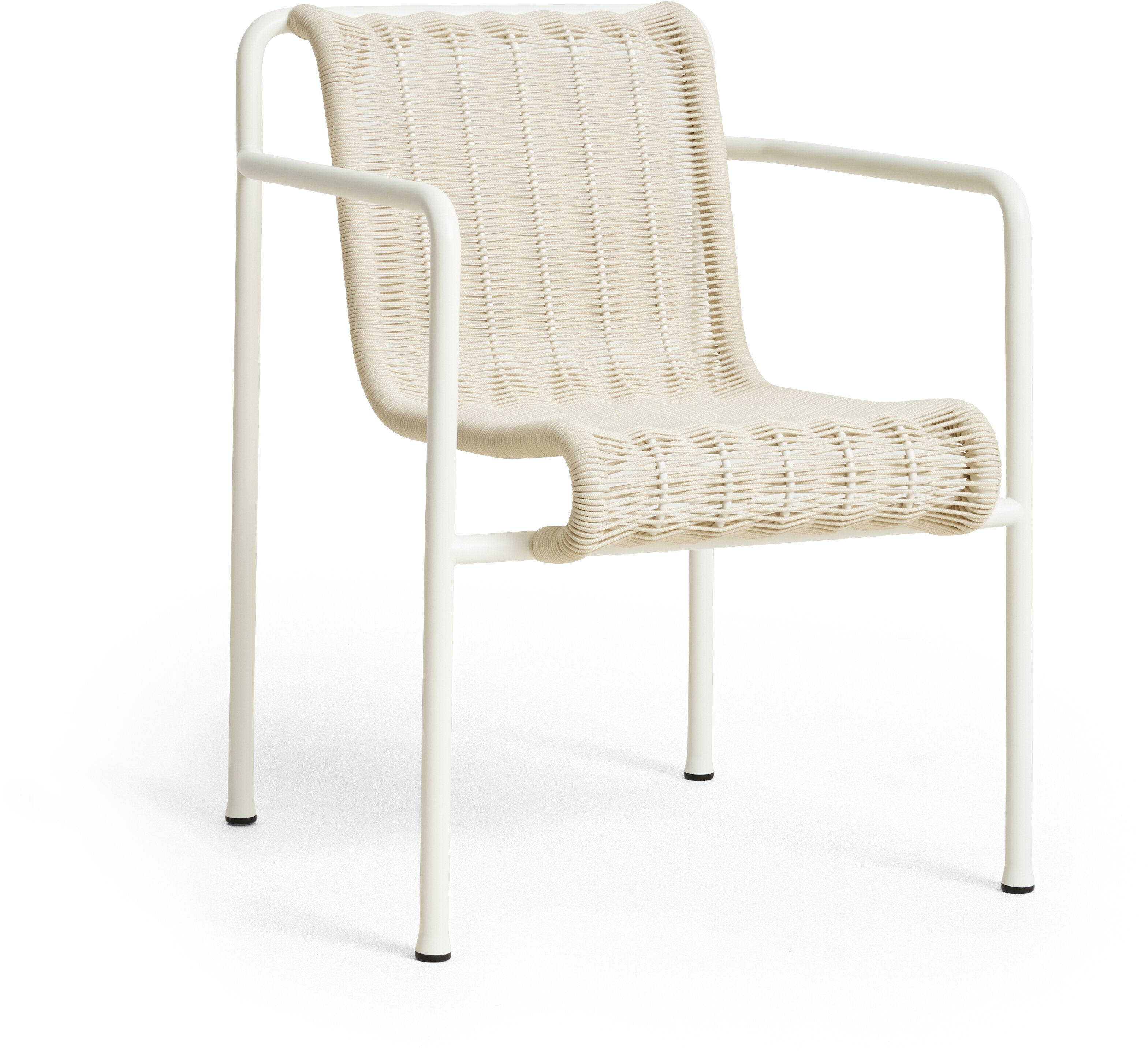 Cord Silla de exterior en cordones y acero crema 63x66x80cm - Hay