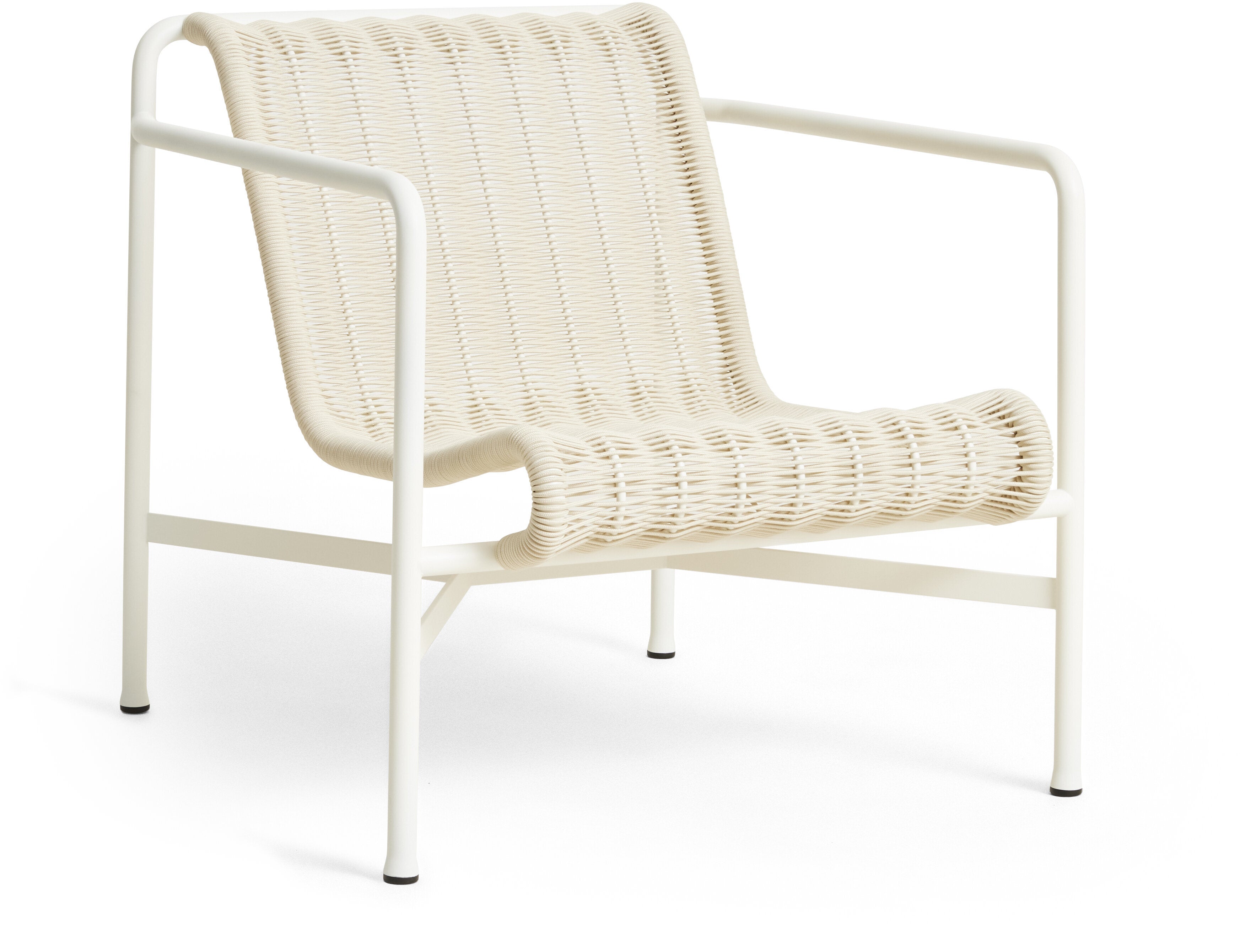 Sillón de exterior Palissade en cordones y acero crema 73x81x70cm - Hay