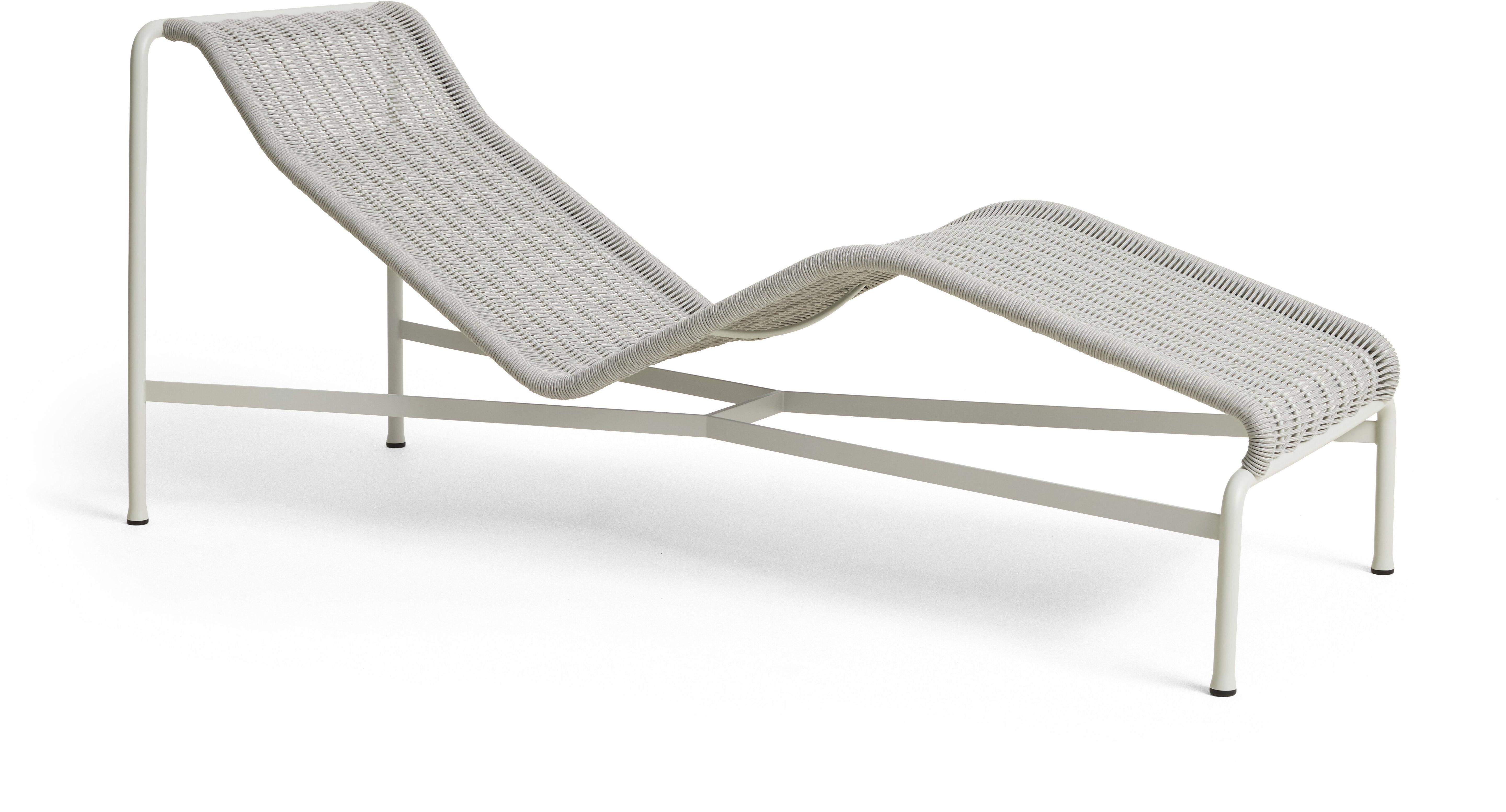 Chaise longue de cuerda gris y acero 65x164x70cm Palissade - Hay