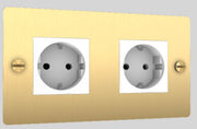 Prise double 2G socket doré et blanc - Buster & Punch