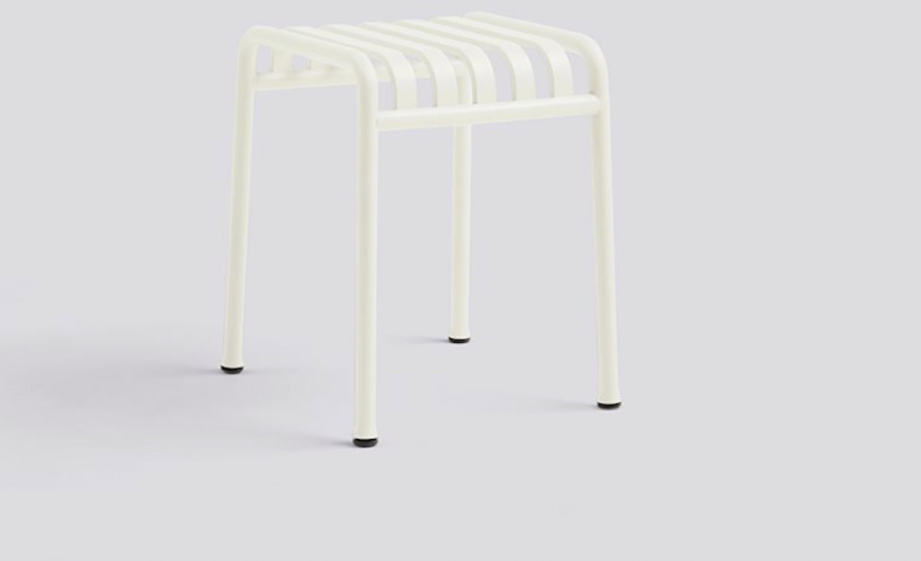 Sgabello Palissade metallo crema 37x42x45cm - HAY