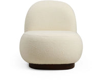 Sillón de tela texturizada blanco crema 85x74x75cm Tina - The Cool Republic