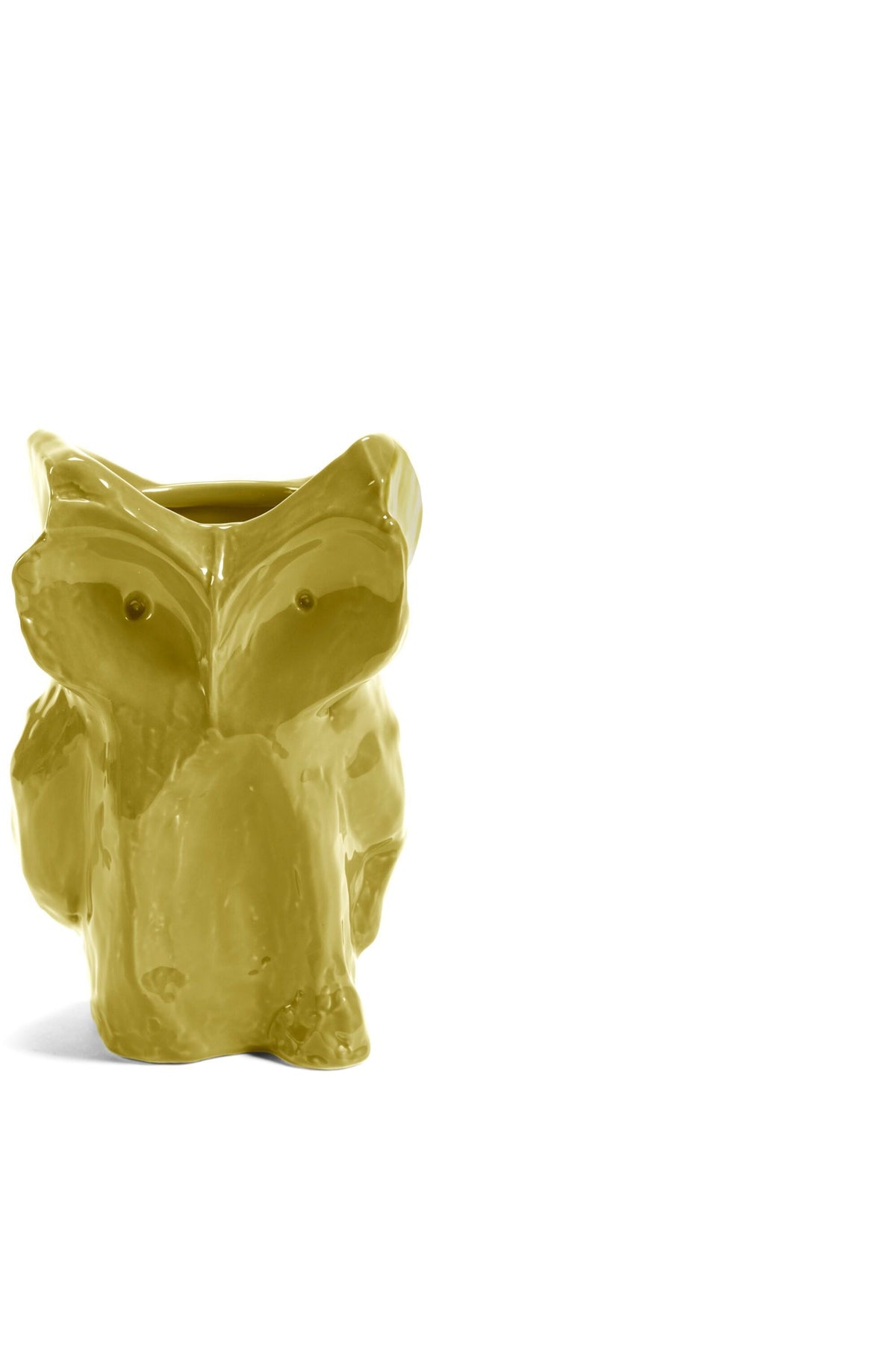 Eulen-Vase aus gelbem Steinzeug 12cm Après Minuit - Serax