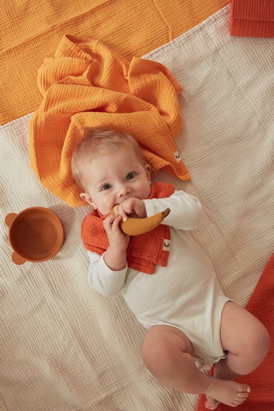 Maxi - lange en gaze de coton 120 x 120 cm beige avoine Les Petits - The Cool Republic - The Cool Republic