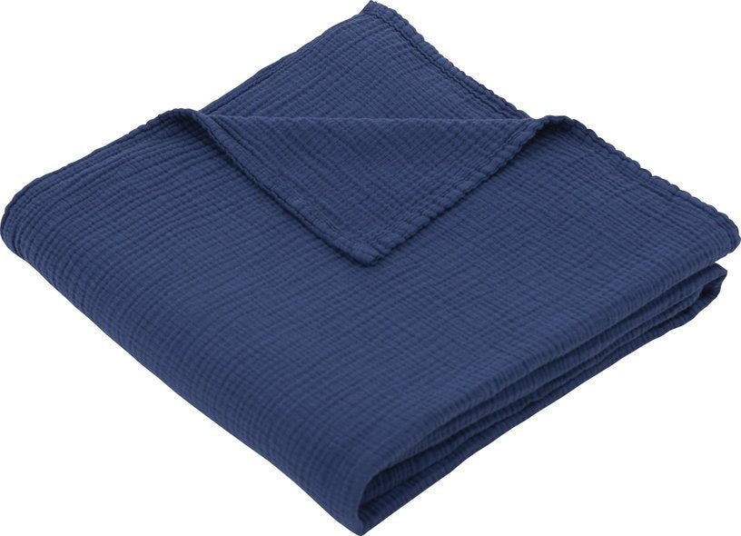 Maxi - lange en gaze de coton 120 x 120 cm bleu marine Les Petits - The Cool Republic - The Cool Republic