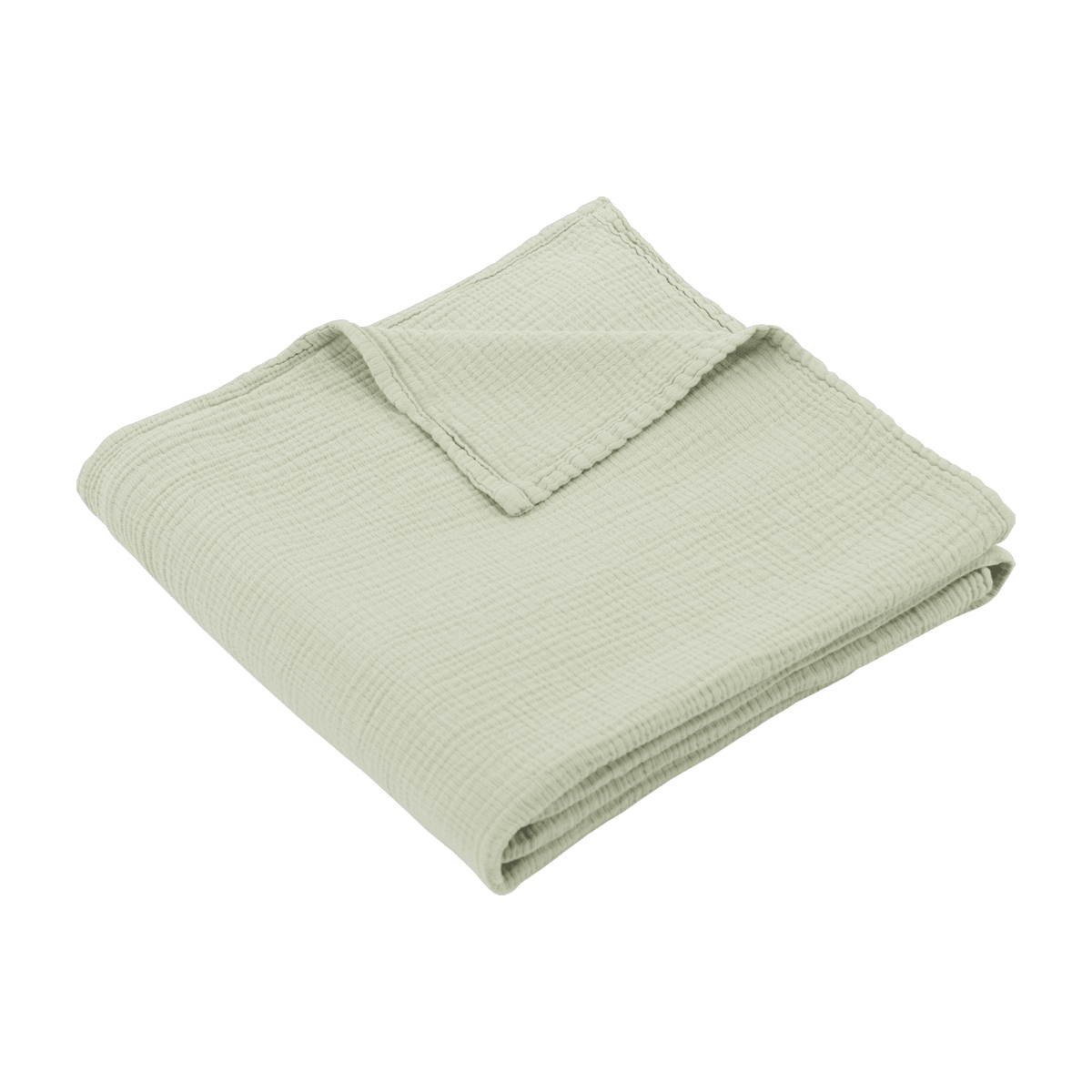 Maxi-lange en gaze de coton 120 x 120 cm vert amande Les Petits - The Cool Republic - The Cool Republic