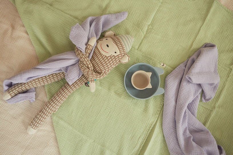 Maxi - lange en gaze de coton 120 x 120 cm vert amande Les Petits - The Cool Republic - The Cool Republic
