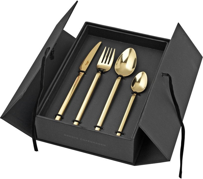 Ménagère de couverts en inox doré Tvis - Broste Copenhagen - The Cool Republic