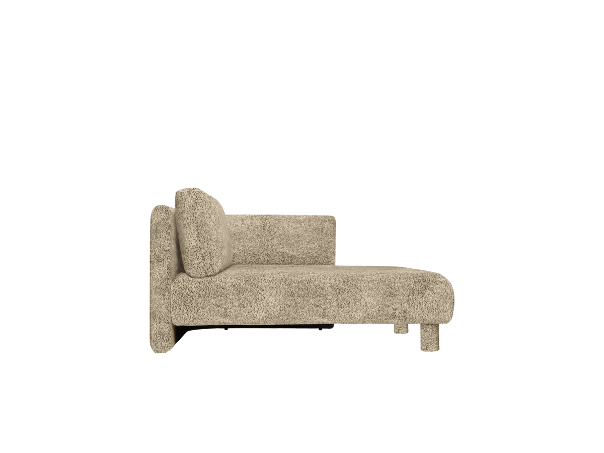 Méridienne avec accoudoir en velours poppy beige et noir R Dase - Ferm Living - The Cool Republic