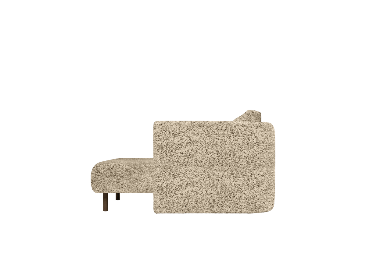 Méridienne avec accoudoir en velours poppy beige et noir R Dase - Ferm Living - The Cool Republic