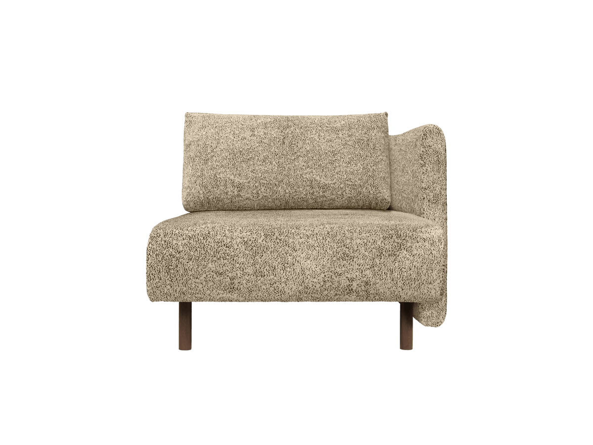 Méridienne avec accoudoir en velours poppy beige et noir R Dase - Ferm Living - The Cool Republic