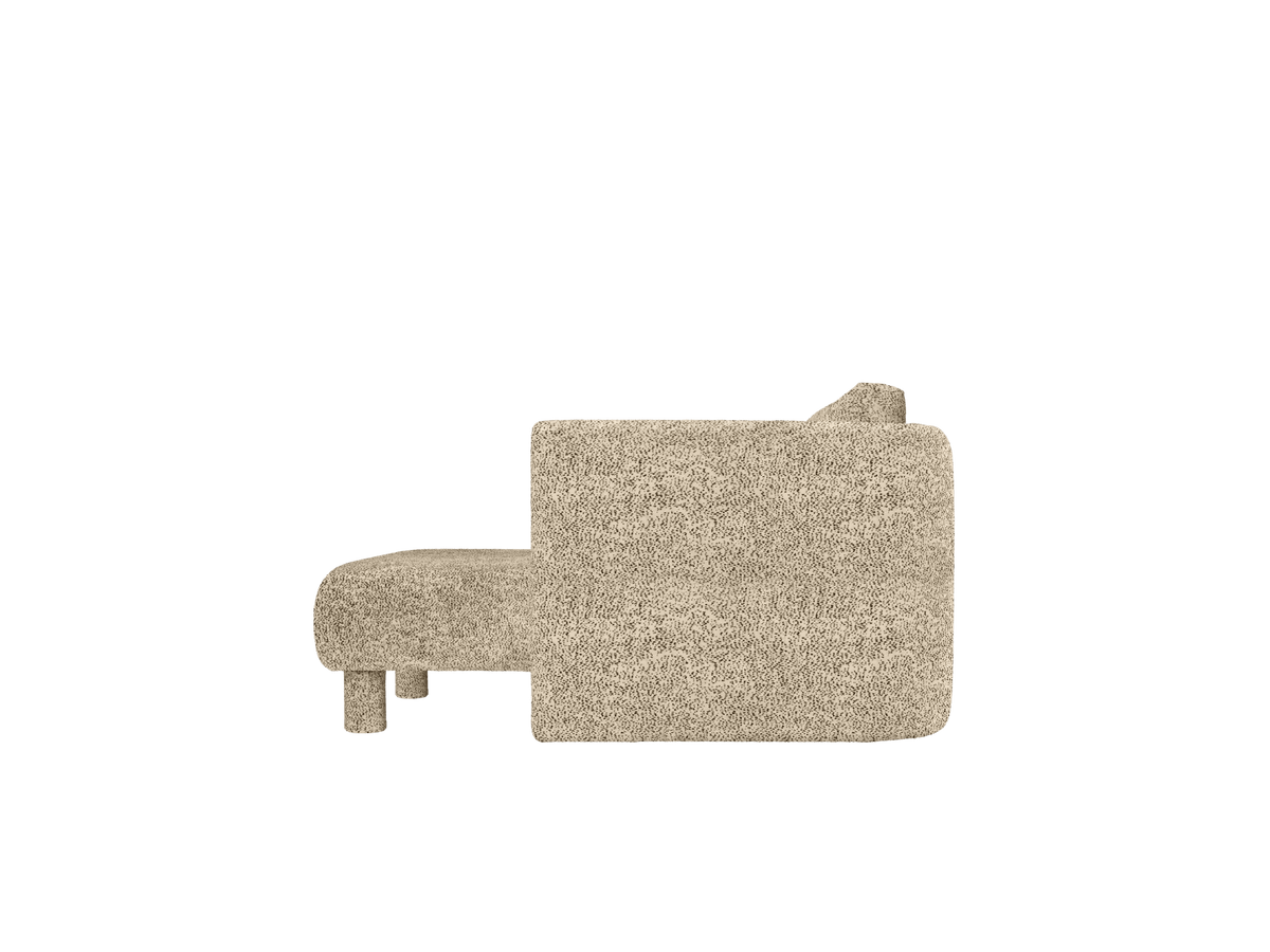 Méridienne avec accoudoir en velours poppy beige et noir R Dase - Ferm Living - The Cool Republic
