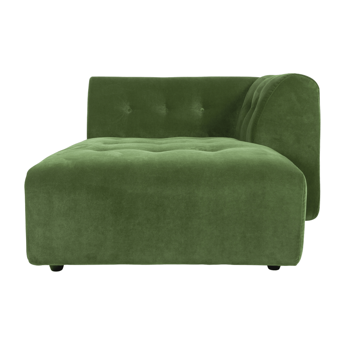 Méridienne droite en velours vert Vint - Hkliving - The Cool Republic