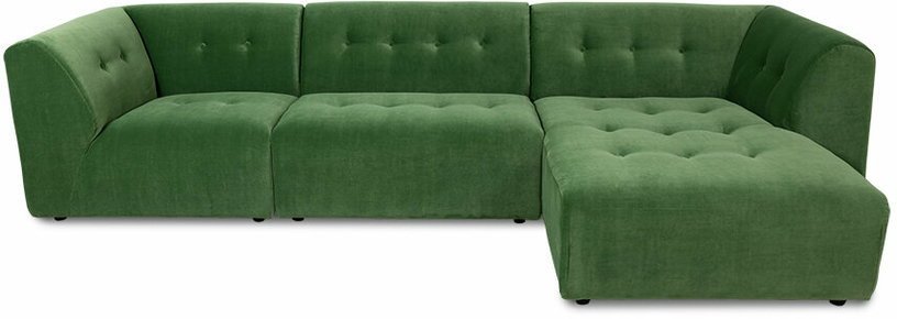 Méridienne droite en velours vert Vint - Hkliving - The Cool Republic