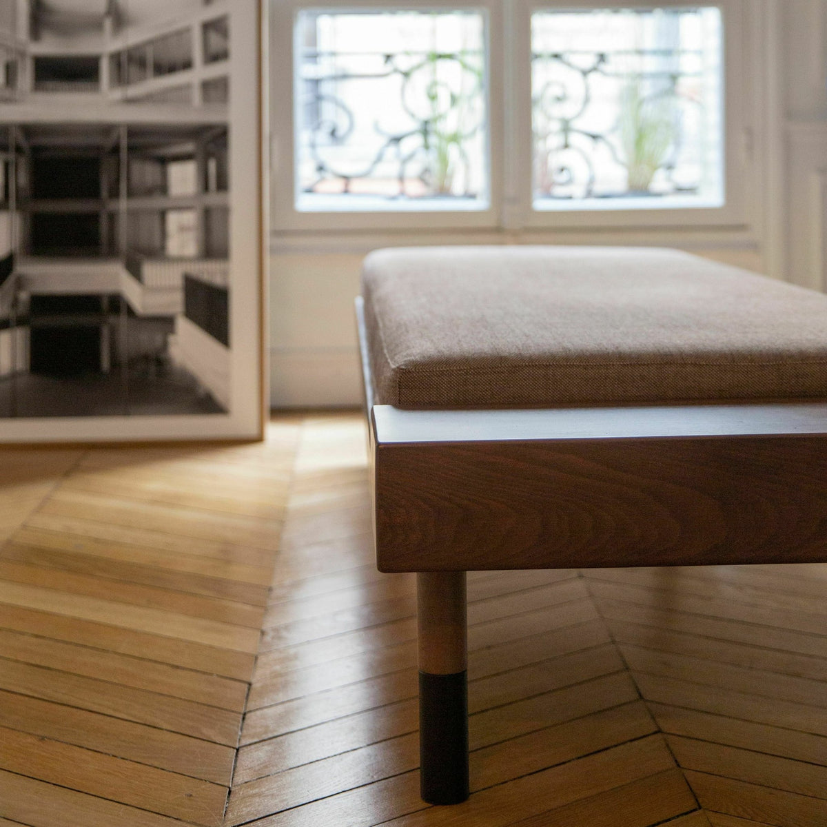 Méridienne en laine marron Mi - Kann Design - The Cool Republic
