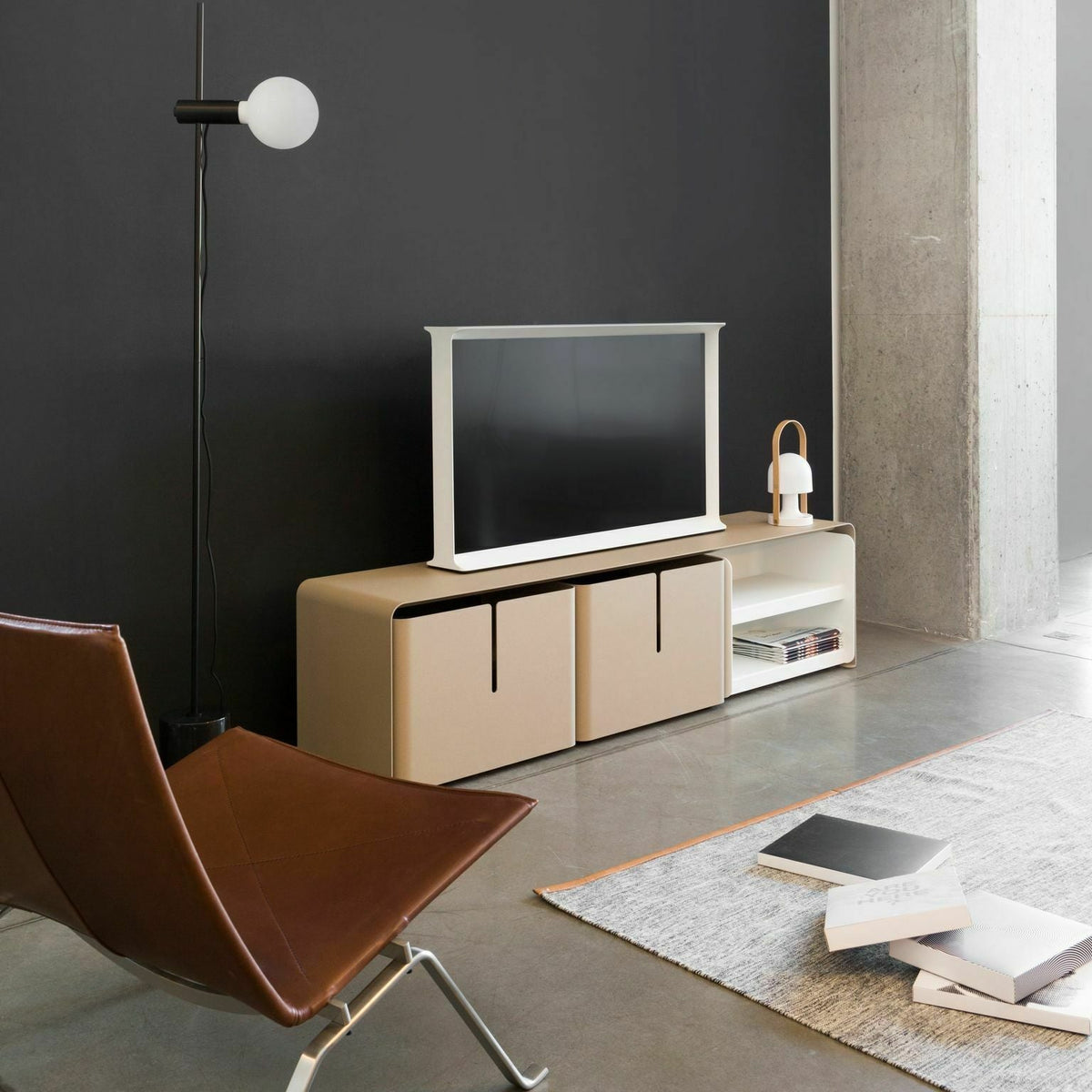 Meuble TV 3 tiroirs kaki Barber - Matière Grise - The Cool Republic
