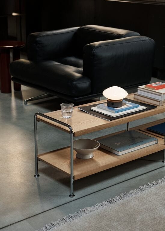 Meuble TV en acier chrome et chêne naturel 162x38x42cm Alima NDS4 - &tradition — vue 3
