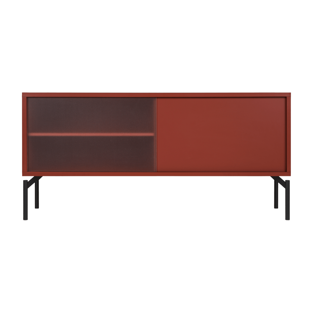 Meuble TV en acier rose terracotta Met Mini - noo.ma - The Cool Republic