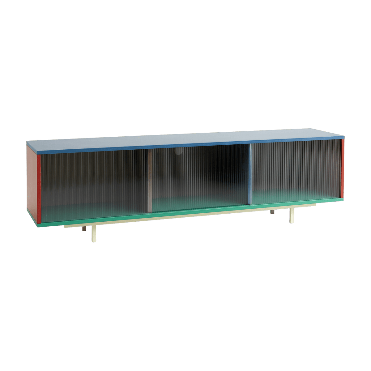 Meuble tv en bois Multi à portes vitrées 180 cm Colour Cabinet - Hay - The Cool Republic