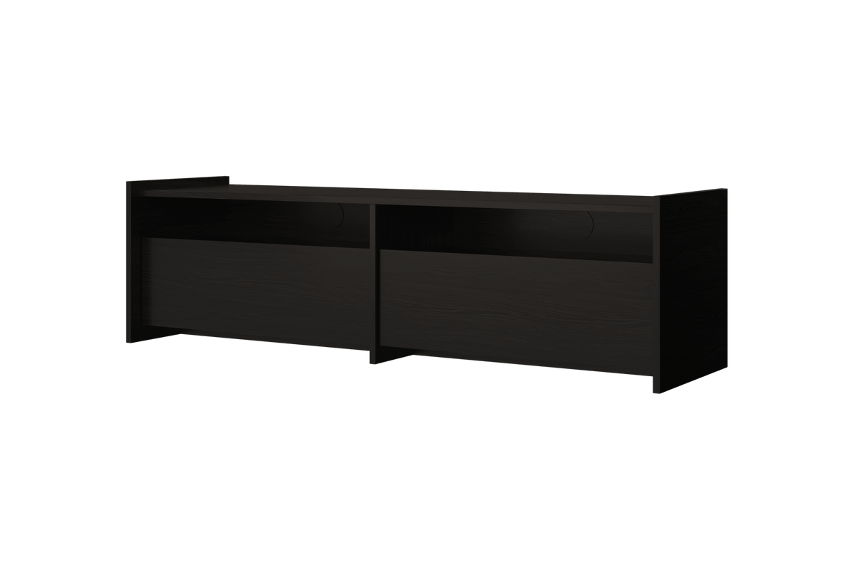 Meuble TV en bois noir 161,8×45×48,3 cm Hido - Noo.ma - The Cool Republic