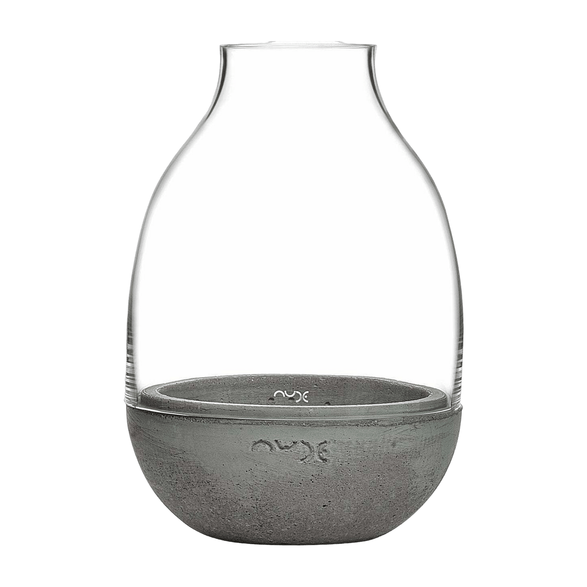 Eden Mini Terrarium Clear With Moulded Concrete Base - Nude Glass - The Cool Republic