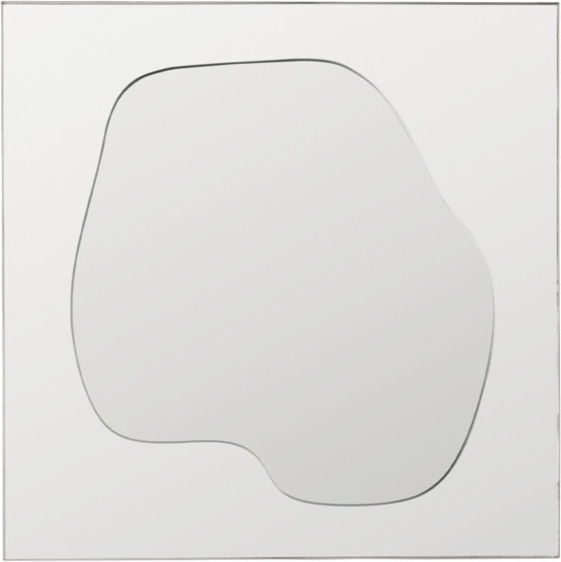 Miroir asymétrique en verre et support en zinc plaqué argent 45x1,7cm Folia - Ferm living - The Cool Republic