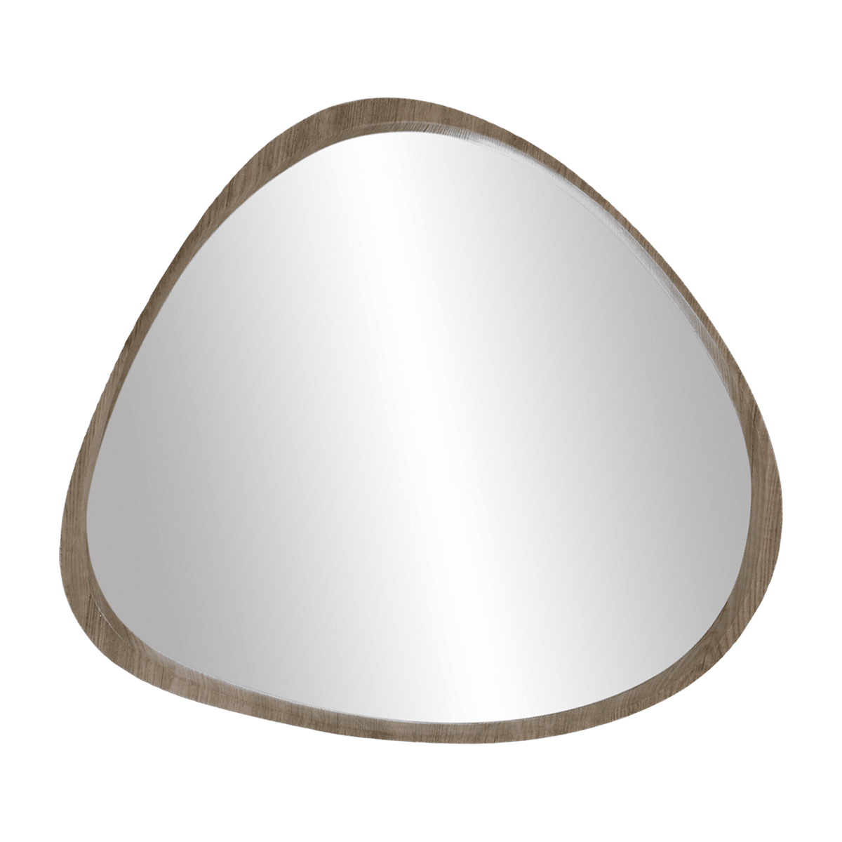 Asymmetrical mdf mirror with taupe pine veneer frame - 77 x 4, 5 x 71 cm - taupe - Pomax - The Cool Republic