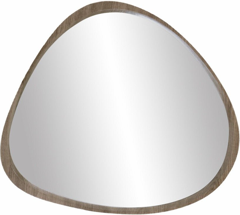 Miroir asymétrique mdf avec cadre en placage de pin taupe - 77 x 4,5 x 71 cm - taupe - Pomax - The Cool Republic