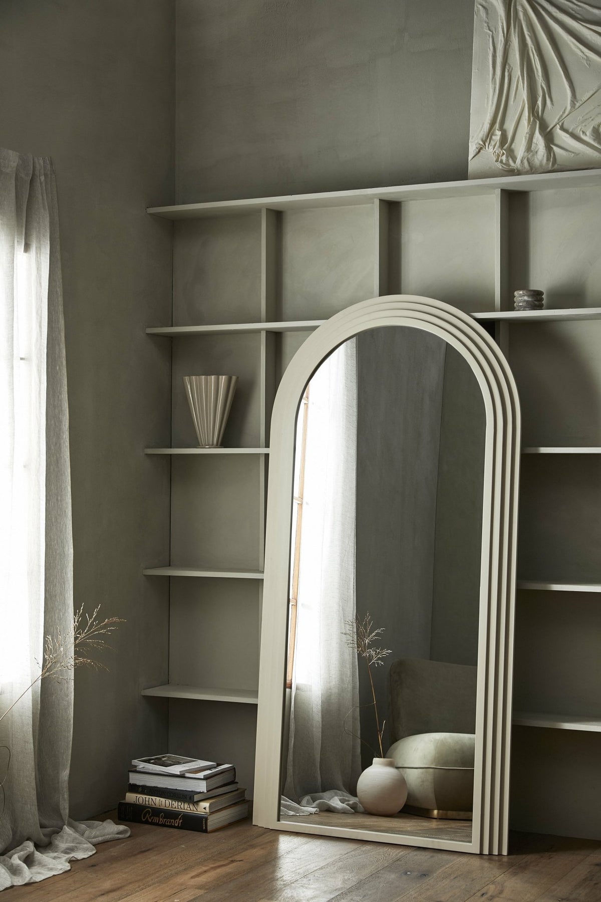 Mirror with iron frame sand color Falco - Nordal - The Cool Republic