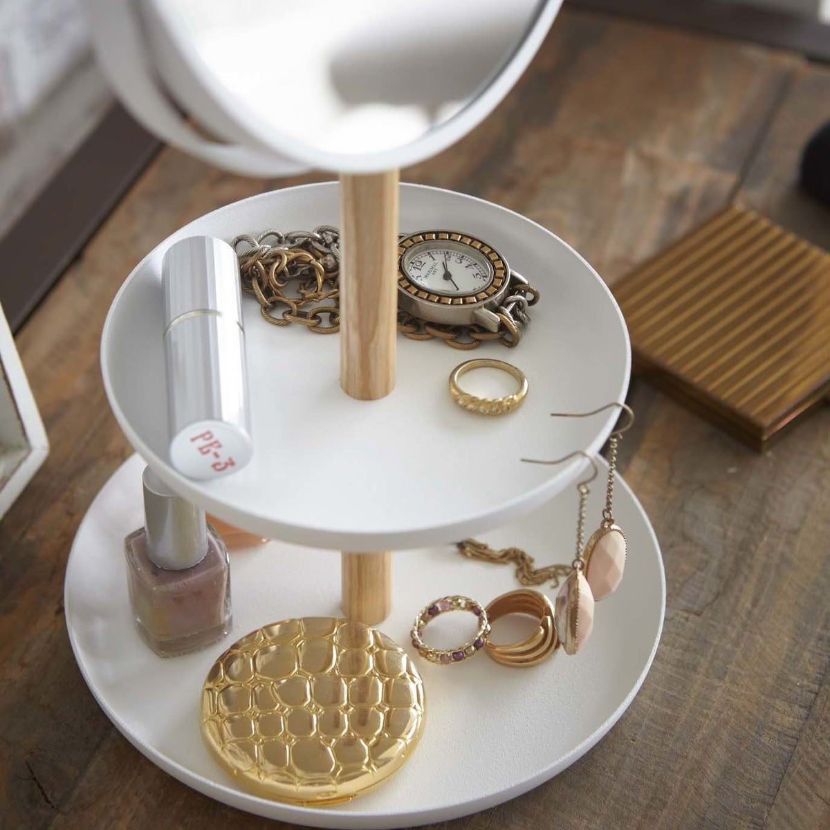 Miroir de table double face blanc Tosca - Yamazaki - The Cool Republic