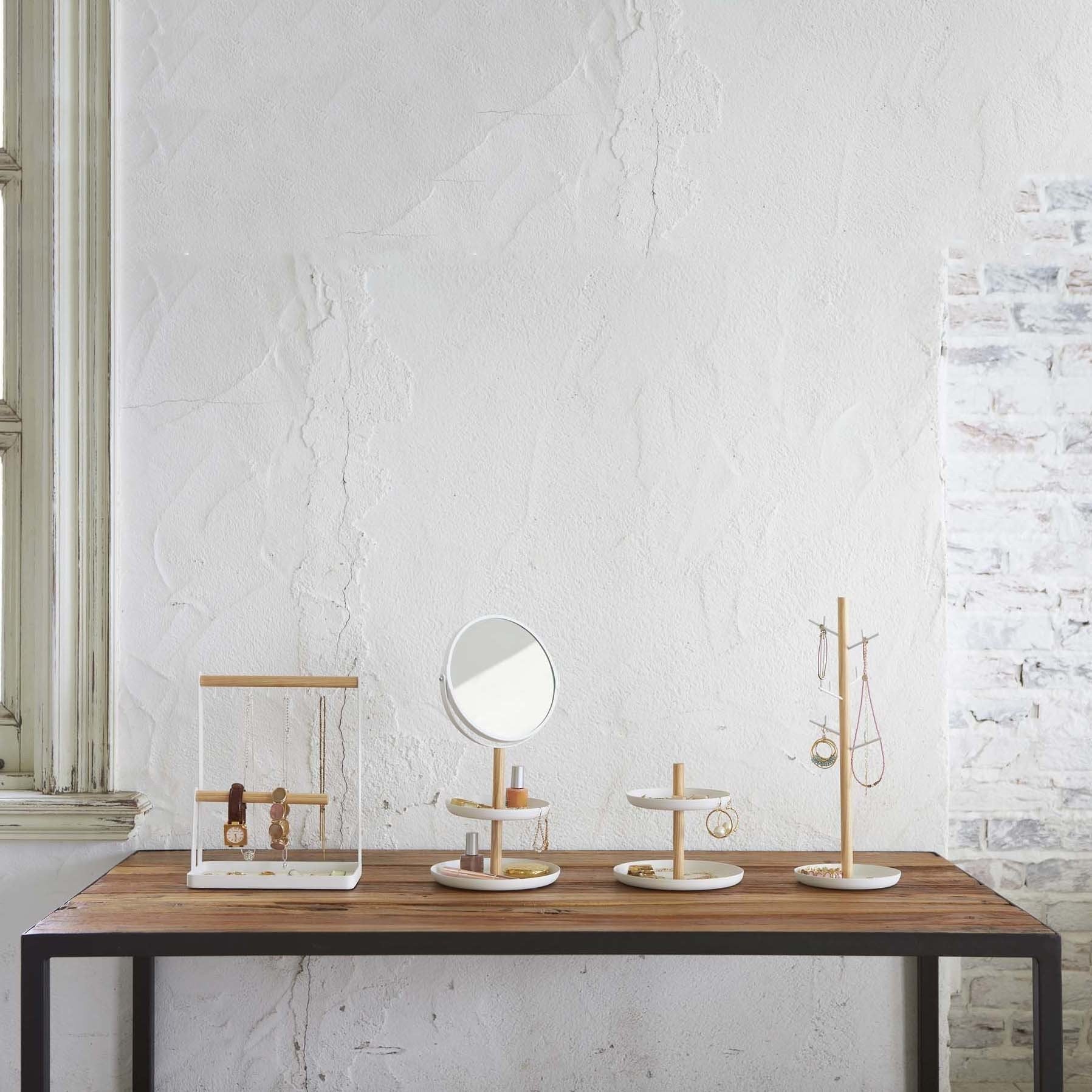Miroir de table double face blanc Tosca - Yamazaki - The Cool Republic