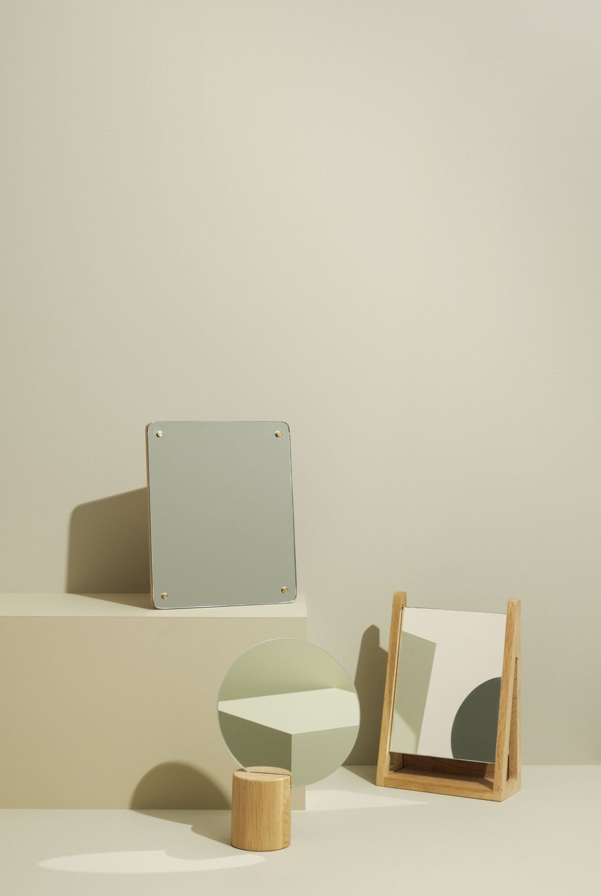 Miroir de table rectangulaire en chêne naturel 30cm Smize- Hübsch - The Cool Republic