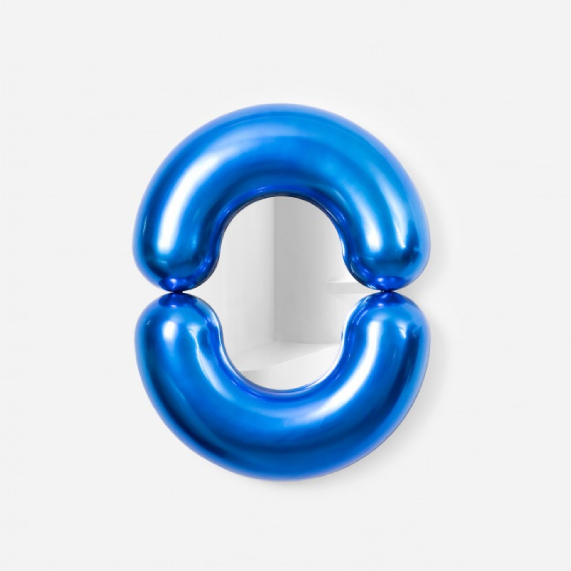 Miroir design en céramique bleu brillant 70cm Zodiac - Moustache