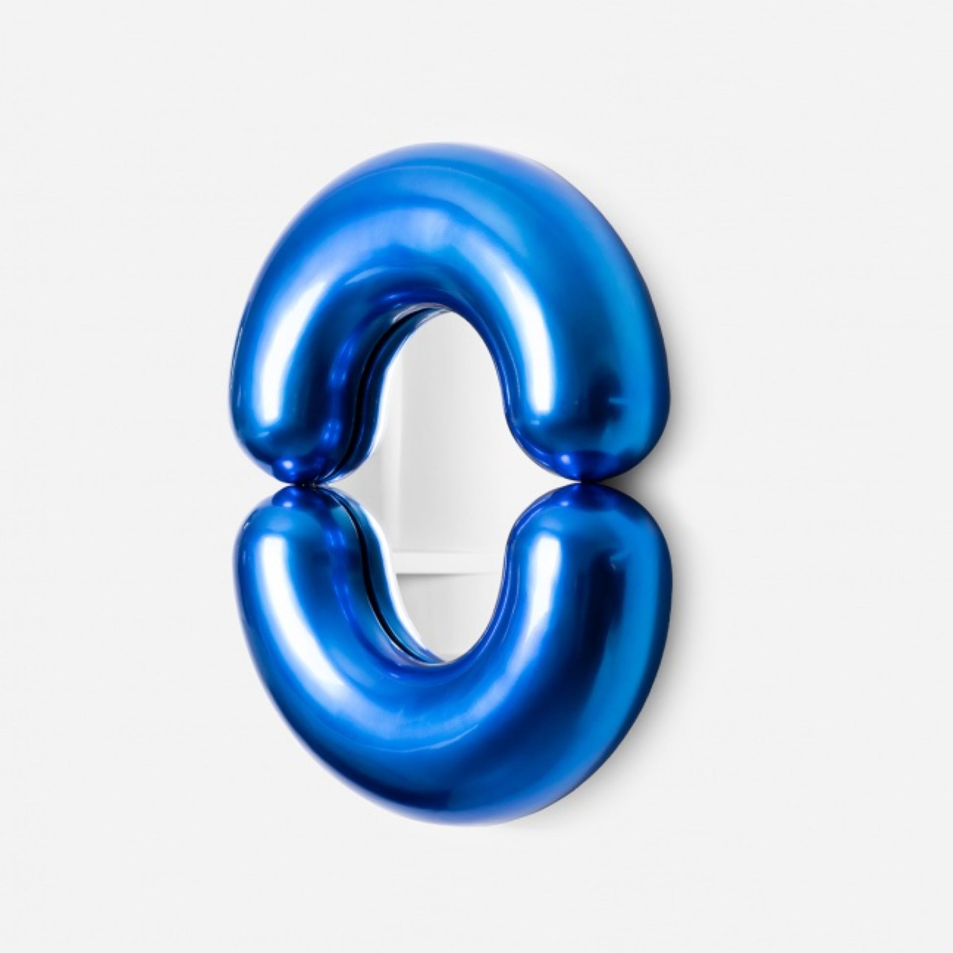 Miroir design en céramique bleu brillant 70cm Zodiac - Moustache