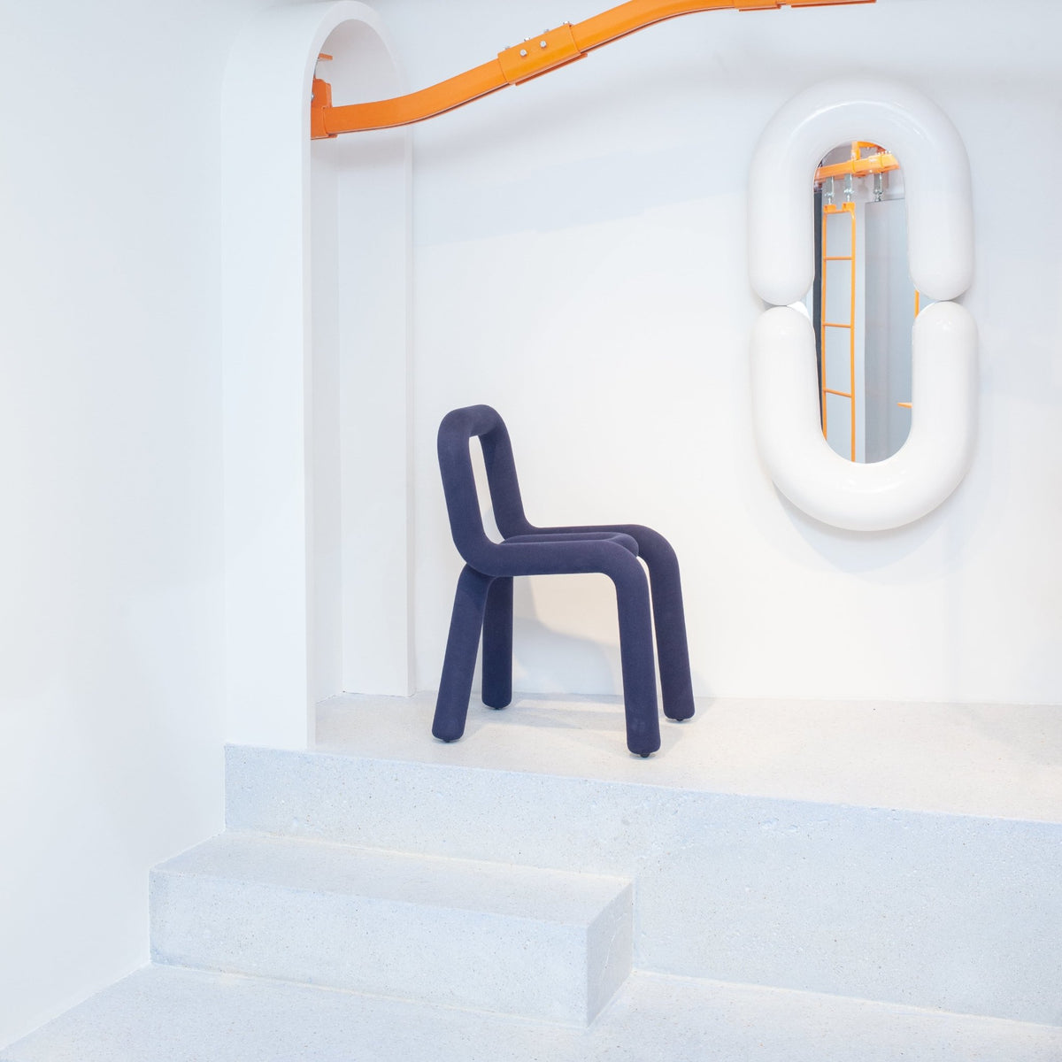Miroir design en céramique émaillée blanc 110 cm Zodiac - Moustache - The Cool Republic