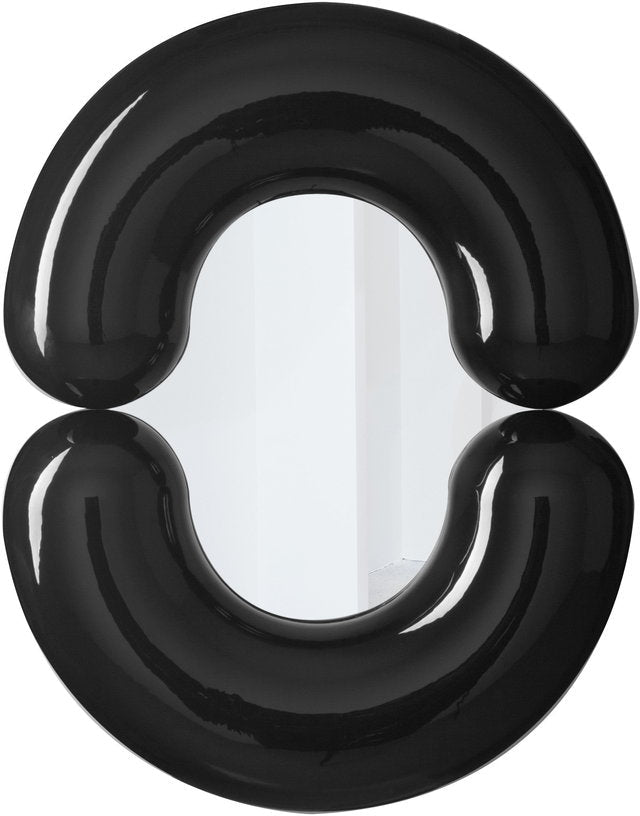 Miroir design en céramique émaillée noir 70 cm Zodiac - Moustache - The Cool Republic