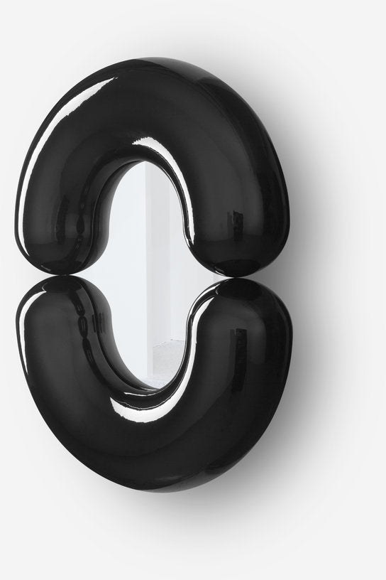 Miroir design en céramique émaillée noir 70 cm Zodiac - Moustache - The Cool Republic