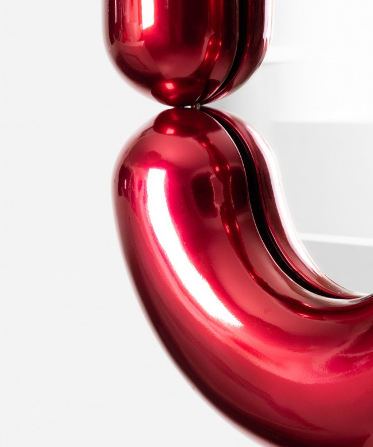 Miroir design en céramique rouge brillant 110cm Zodiac - Moustache