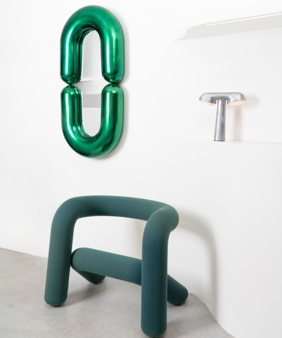 Miroir design en céramique vert brillant 110cm Zodiac - Moustache