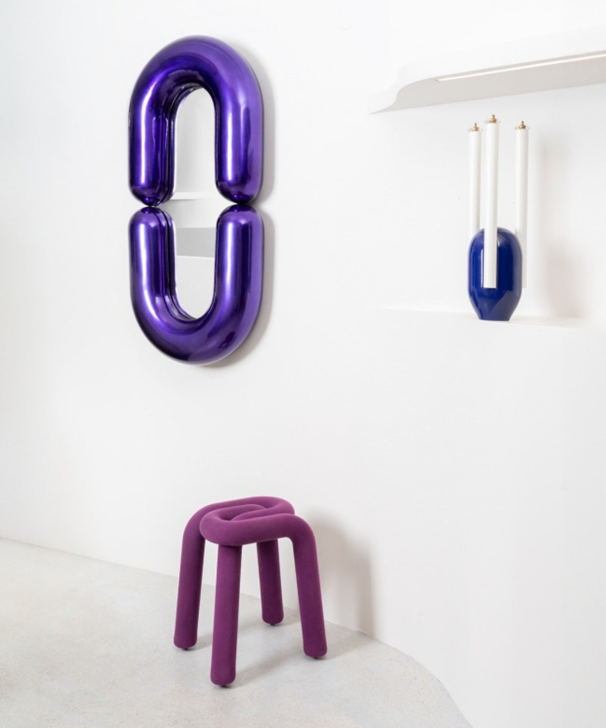 Miroir design en céramique violet brillant 110cm Zodiac - Moustache