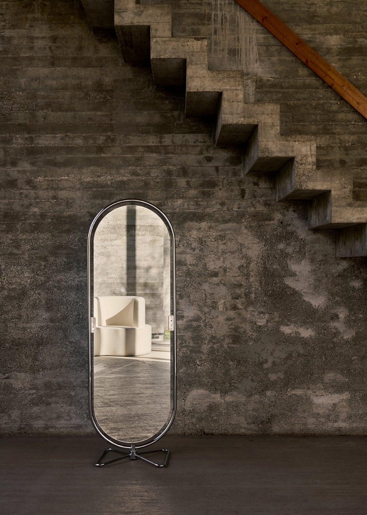 Miroir en acier chromé 59x169cm Systeme 123 - Verpan - The Cool Republic