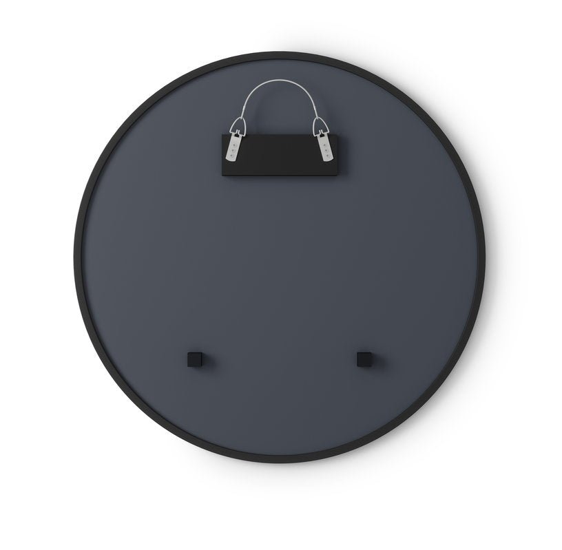 Miroir en bois MDF noir 18 cm Hub Circle - Umbra - The Cool Republic