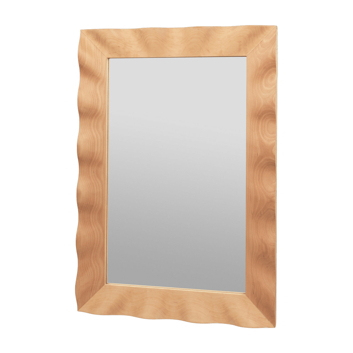 Brown beechwood mirror Wavy 100 x 70 cm - Broste Copenhagen - The Cool Republic