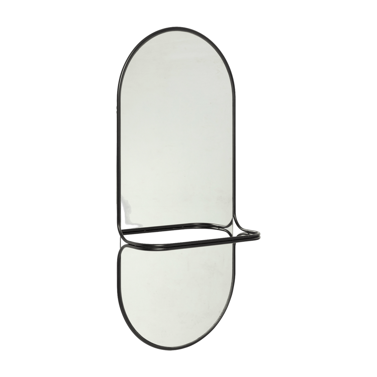 Miroir en métal noir muni d'une anse - Hübsch - The Cool Republic