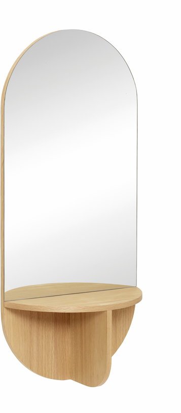 Miroir mural avec étagère en chêne - Hübsch - The Cool Republic
