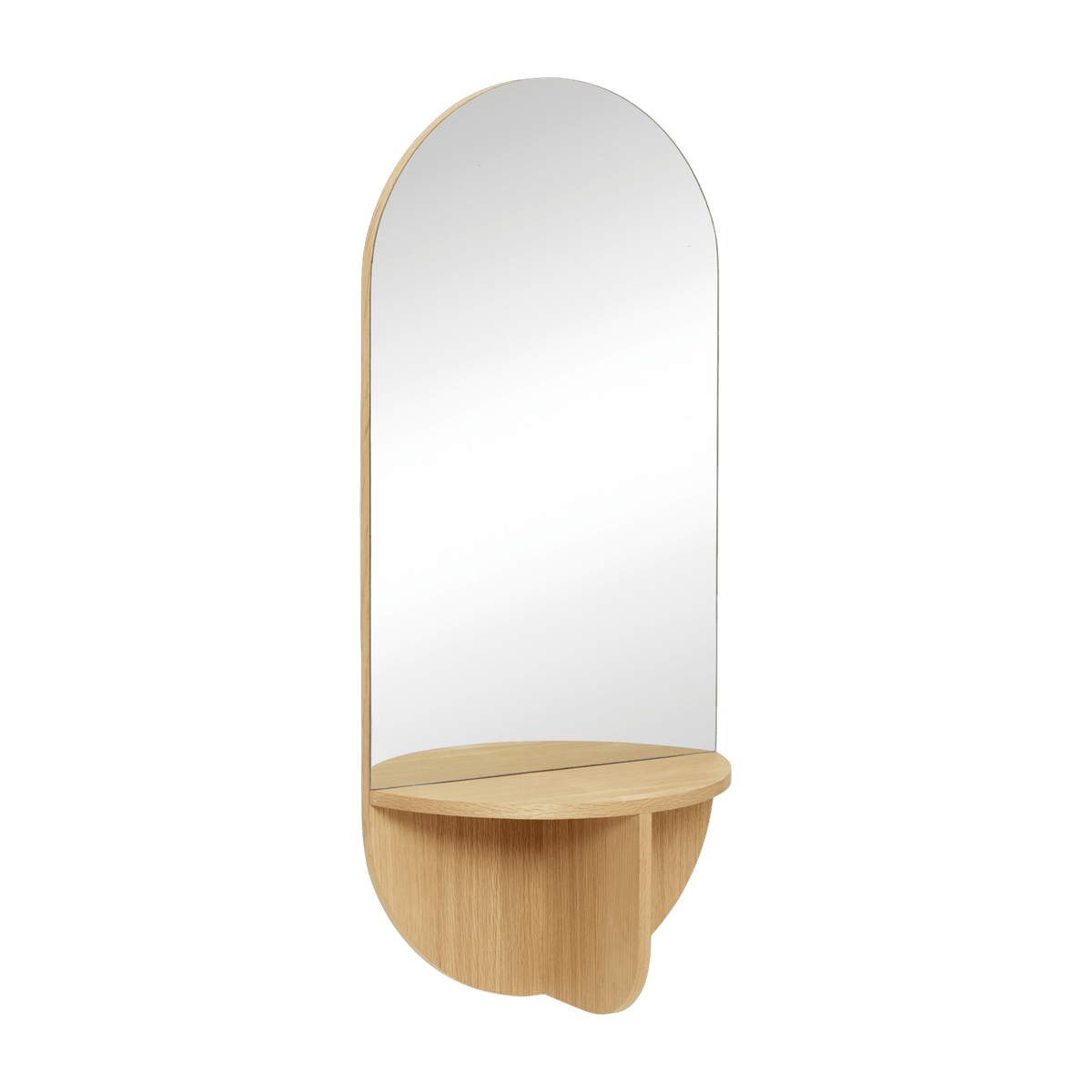 Miroir mural avec étagère en chêne - Hübsch - The Cool Republic