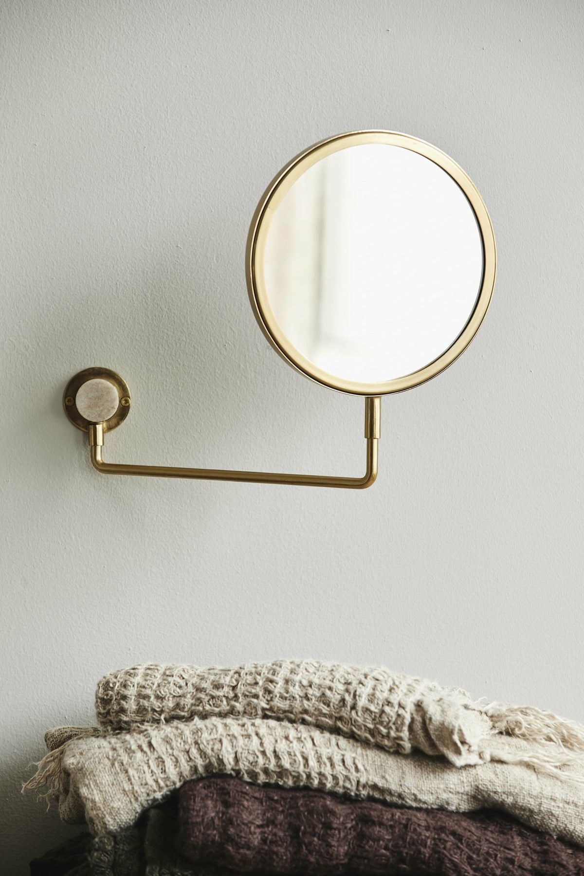 Tesia gold metal magnifying wall mirror - Nordal - The Cool Republic