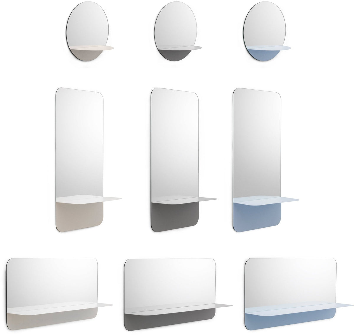 Miroir mural horizontal blanc Horizon blanc - Normann Copenhagen - The Cool Republic